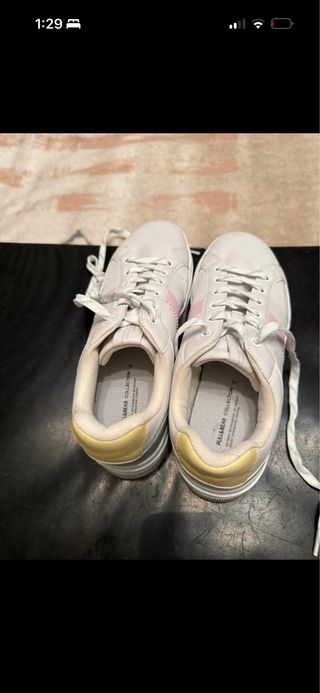 Zapatillas blancas y rosas talla 39