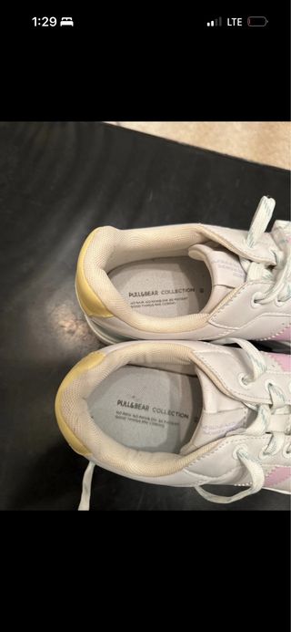 Zapatillas blancas y rosas talla 39