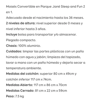 Parque Cuna Jane. Sleep and fun