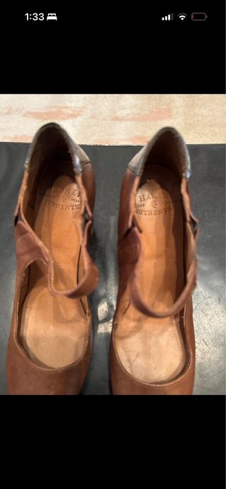 Botines piel tacón marrón talla 39