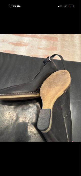Zapatos de cuña de piel negros talla 39