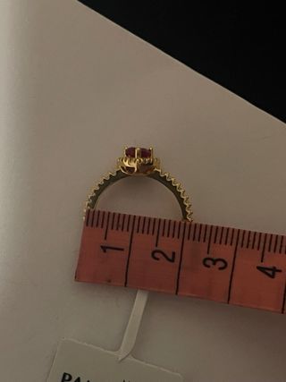 Anillo Corazón Rojo y Dorado