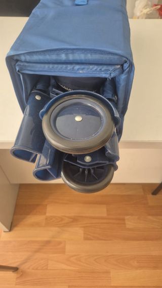 Cuna de viaje plegable azul