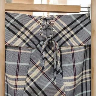 Falda midi Mango cuadros vintage