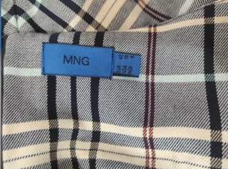 Falda midi Mango cuadros vintage