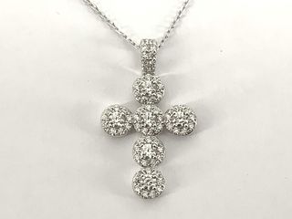 cadena plata 925mm con piedra con circonita 19 2.5cm