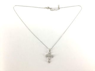 cadena plata 925mm con piedra con circonita 19 2.5cm