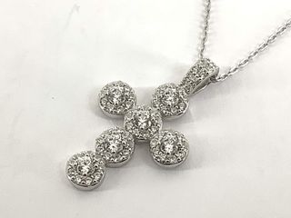 cadena plata 925mm con piedra con circonita 19 2.5cm