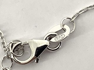 cadena plata 925mm con piedra con circonita 19 2.5cm