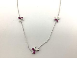 cadena plata 925mm con piedra con circonita 19 2.5cm