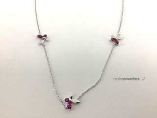 cadena plata 925mm con piedra con circonita 19 2.5cm