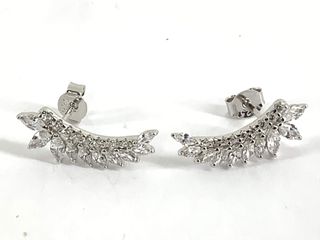 pendientes plata 925mm con piedra con circonita