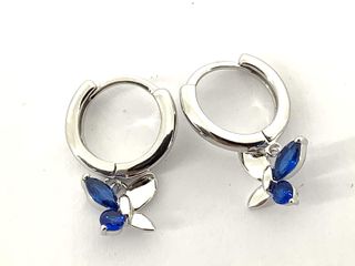 argollas plata 925mm con piedra con circonita