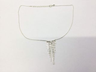 collar plata 925mm con piedra con circonita 22cm