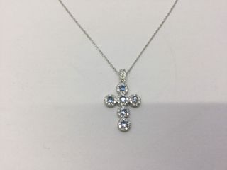 cadena plata 925mm con piedra con circonita 19 2.5cm