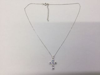 cadena plata 925mm con piedra con circonita 19 2.5cm