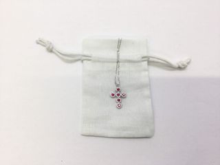 cadena plata 925mm con piedra con circonita 19 2.5cm