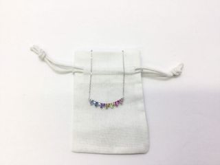 cadena plata 925mm con piedra con circonita 19 2.5cm