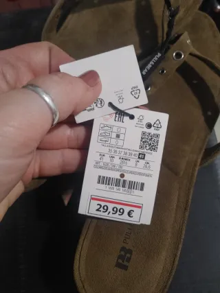 Sandalias tacón kitten piel marrón talla 41