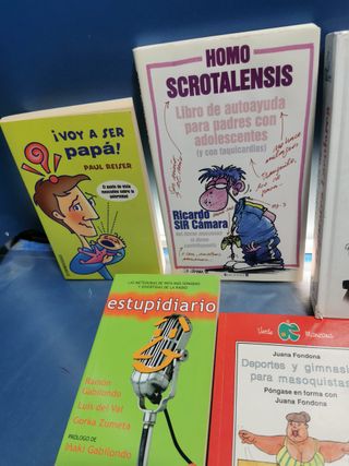 lote de 9 libros de humor, goma espuma y mas