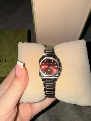 Orologio Gucci G-Flat 27mm Rosso/Argento
