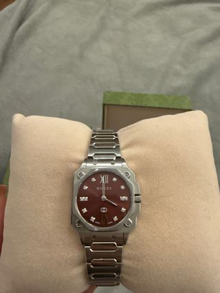 Orologio Gucci G-Flat 27mm Rosso/Argento