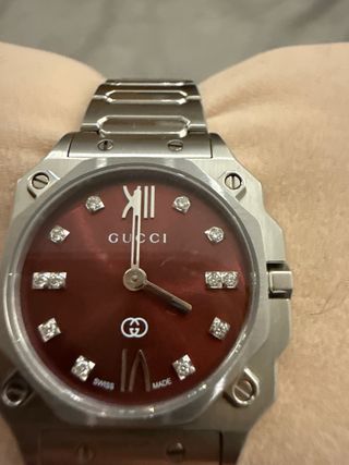 Orologio Gucci G-Flat 27mm Rosso/Argento