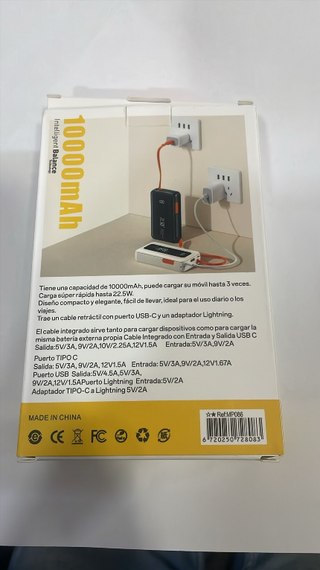 Power Bank 10000mAh Carga Rápida 22.5W