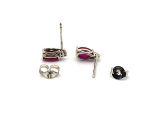 pendientes oro 18k con piedra con circonita,rubi,zafiro