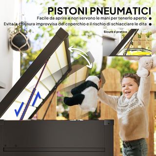 Banco Baúl Contenedor De Jardín Con Llave, Caja Moderna De Acero, Gris, 120X62X62Cm