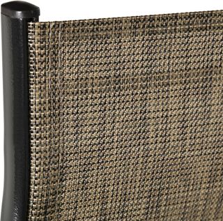 Conjunto de 4 Sillas de Jardín Apilables de Ahorro de Espacio, Sillas de Exterior con Brazos de Metal y Tela Transpirable, Marrón