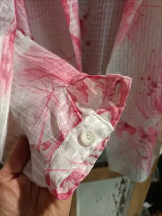 Traje de falda vintage blanco/rosa  kitch.Chulo