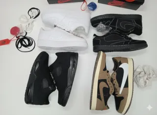 Nike Air Force 1, Jordan 4 y travis scott