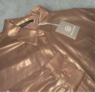 Camicia Sandro Ferrone Oro Metallizzato Nuova L