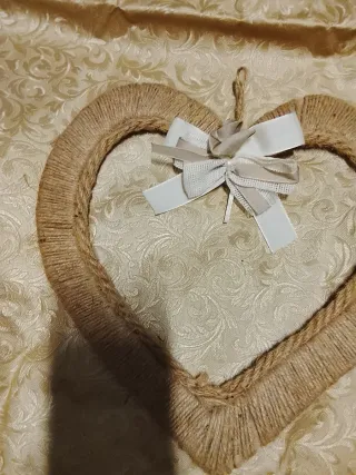 Cuoricini cuoricini,Cuore decorativo corda  juta