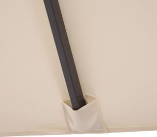 Sombrilla Doble de Jardín 4.6X2.7 M con 12 Varillas y Ventilación, Sombrilla para Exteriores de Acero y Poliéster, anti UV, Beige