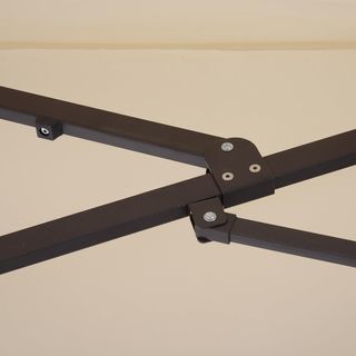 Sombrilla Doble de Jardín 4.6X2.7 M con 12 Varillas y Ventilación, Sombrilla para Exteriores de Acero y Poliéster, anti UV, Beige