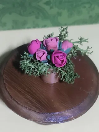 Miniatura Vaso Fiori ceramica e Muschio