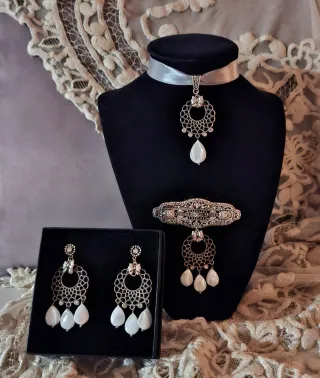 Aderezo huertana fallera plata y nácar s