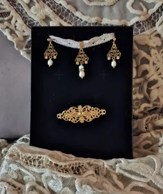 Aderezo Huertana Fallera niña oro y Perlas