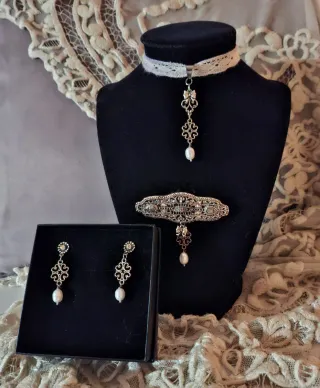 Aderezo Huertana Fallera Plata y Perlas