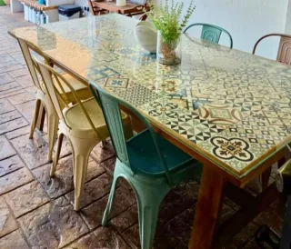 Mesa y 6 Sillas Diseño Patchwork