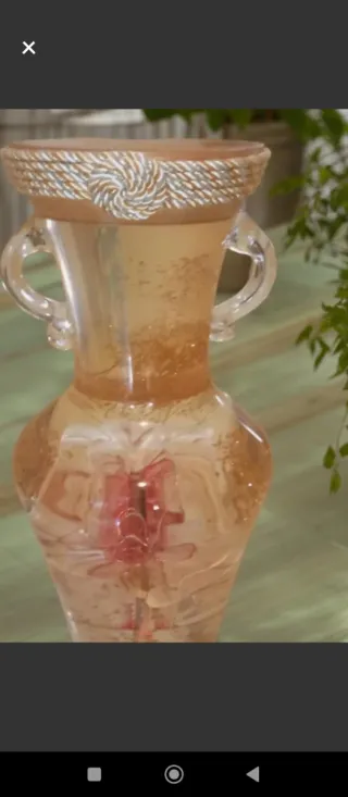 Jarrón Decorativo 70cm Flores Encapsuladas