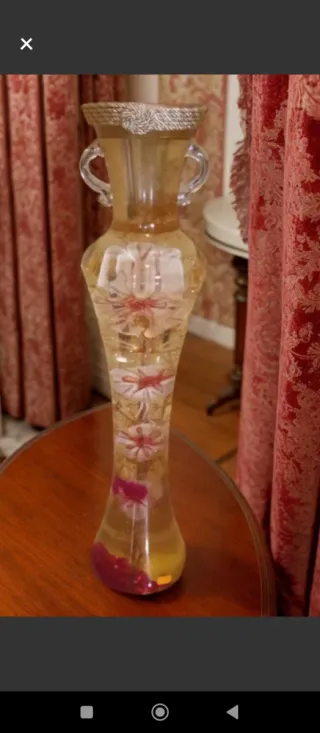 Jarrón Decorativo 70cm Flores Encapsuladas