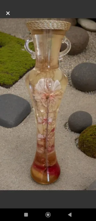 Jarrón Decorativo 70cm Flores Encapsuladas