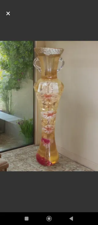 Jarrón Decorativo 70cm Flores Encapsuladas