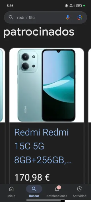 Redmi 15C 5G 8GB/256GB negro