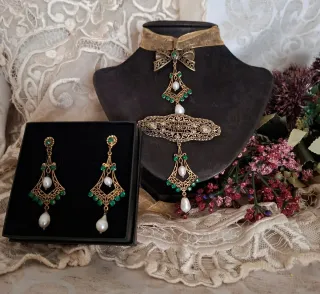 Aderezo Huertana Fallera Oro y Verde