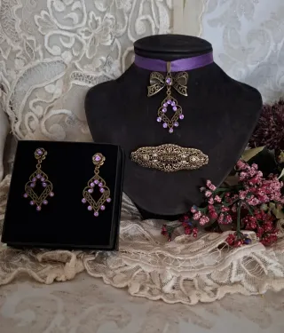 Aderezo huertana fallera oro y morado