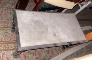 Mesa centro mármol y madera